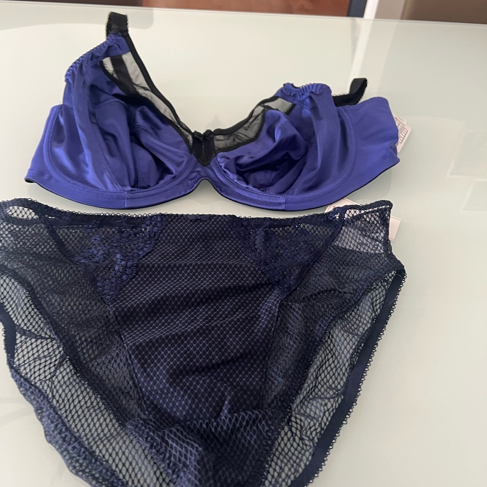 Elegant Blue Lace Lingerie Set